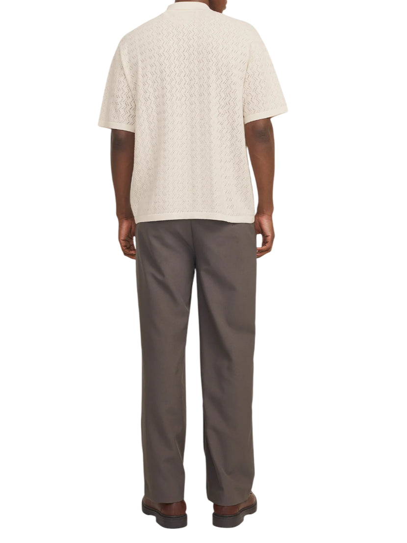 Jack&Jones camicia in maglia traforata beige chiaro 12272863 SEA SALT JACK&JONES 