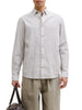 Jack&Jones camicia uomo manica lunga misto lino bianco beige