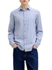 Jack&Jones camicia uomo manica lunga misto lino azzurro bianco
