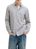 Jack&Jones camicia uomo a righe misto lino bianco verde