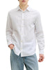 Jack&Jones camicia uomo manica lunga misto lino bianco