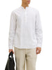 Jack&Jones camicia uomo alla coreana misto lino bianco