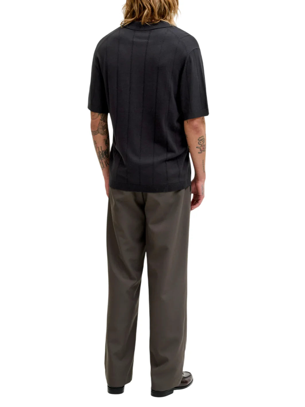 Jack&Jones polo in maglia uomo manica corta nero 12291042 BLACK JACK&JONES 