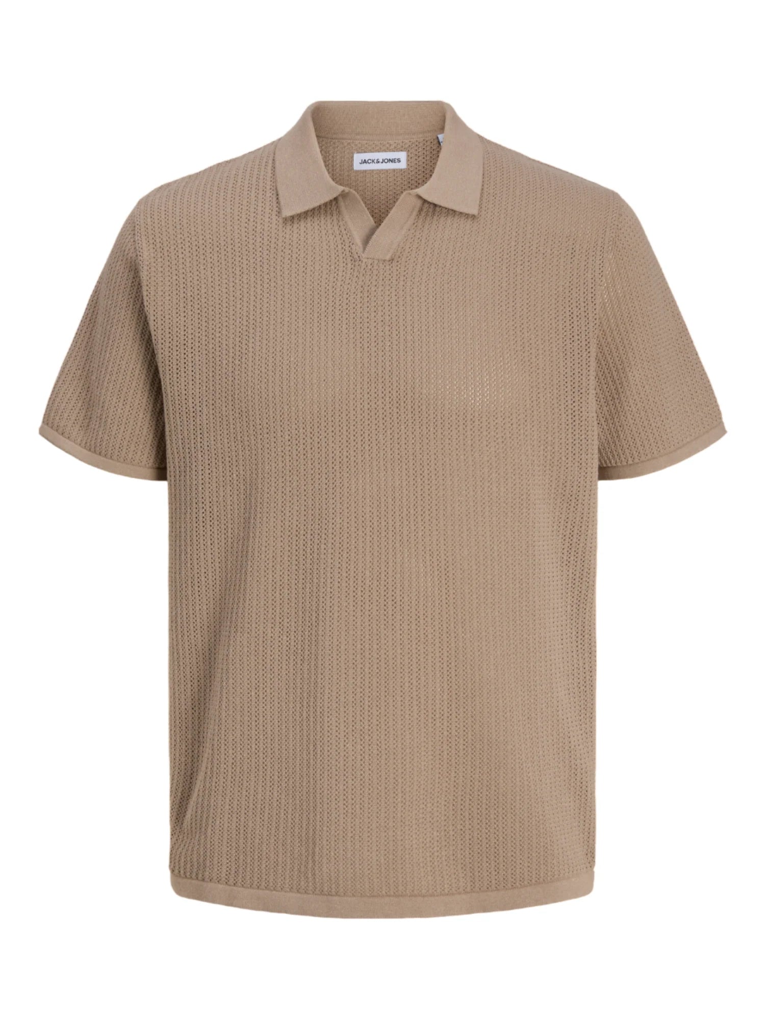 Jack&Jones polo in maglia traforata uomo beige 12293340 STRING JACK&JONES 