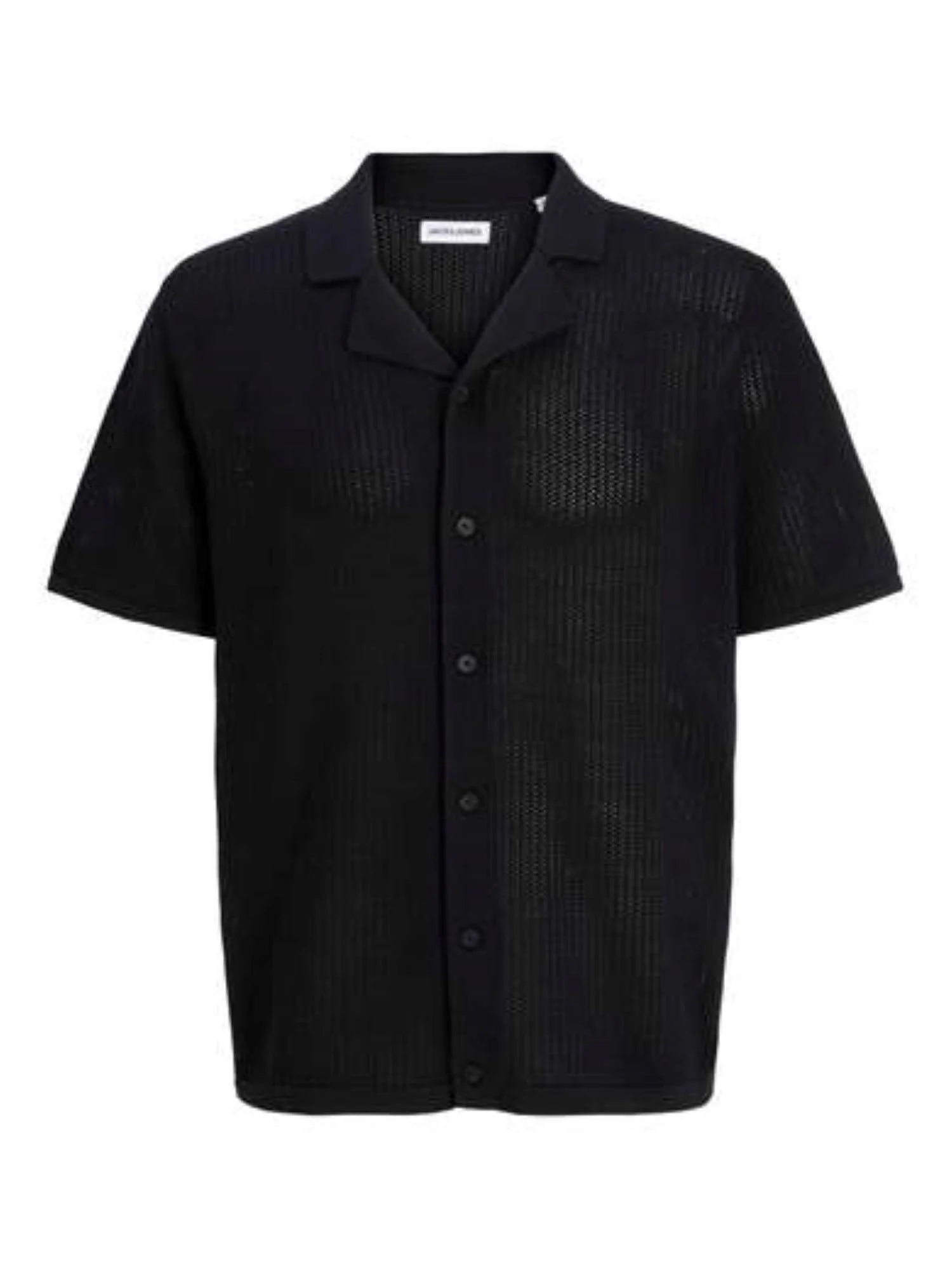 Jack&Jones camicia uomo in maglia traforata nero 12293345 BLACK JACK&JONES 