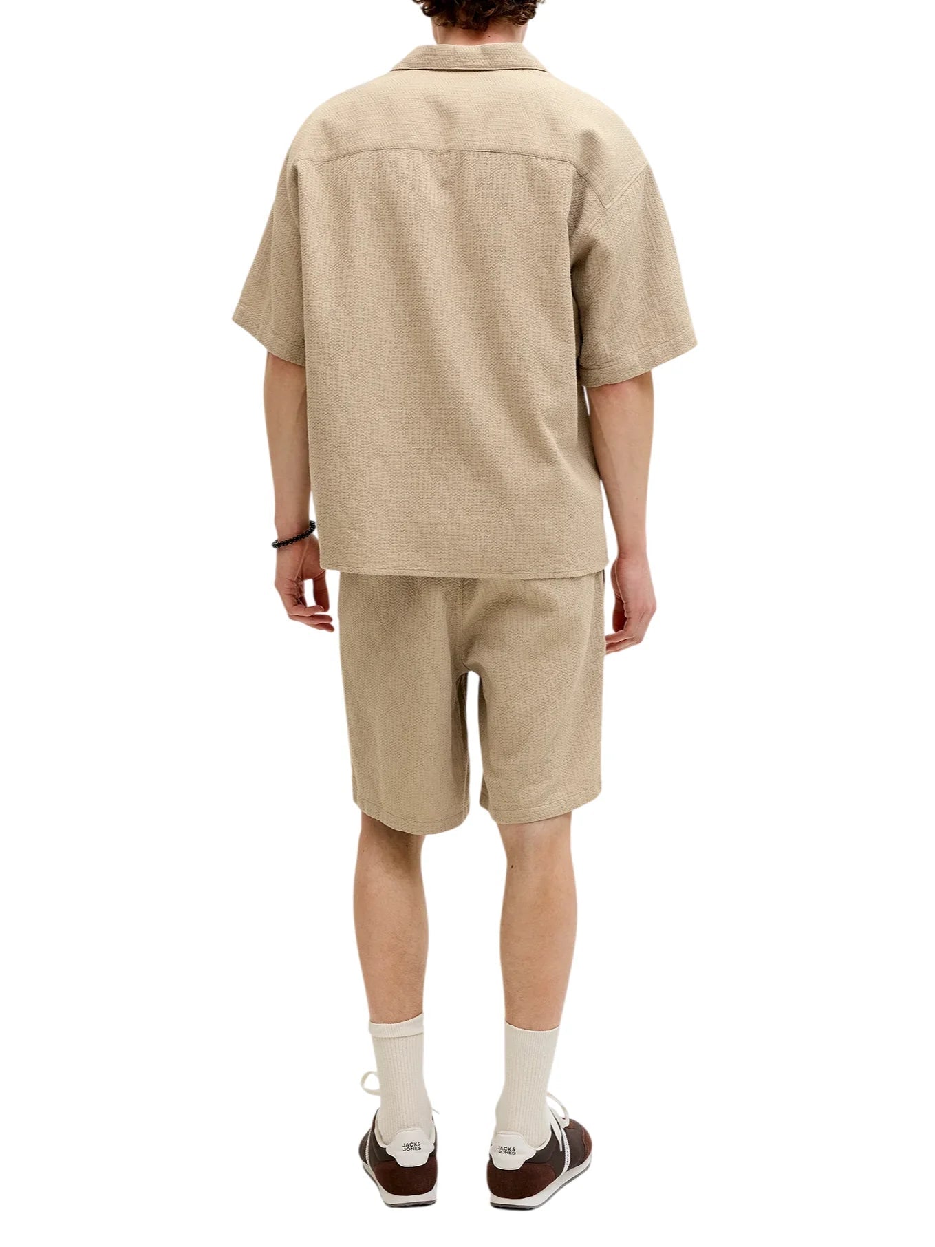 Jack&Jones camicia manica corta uomo beige 12293555 CROCKERY JACK&JONES 