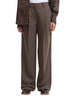 Jjxx pantaloni gamba larga con pinces vita alta tortora