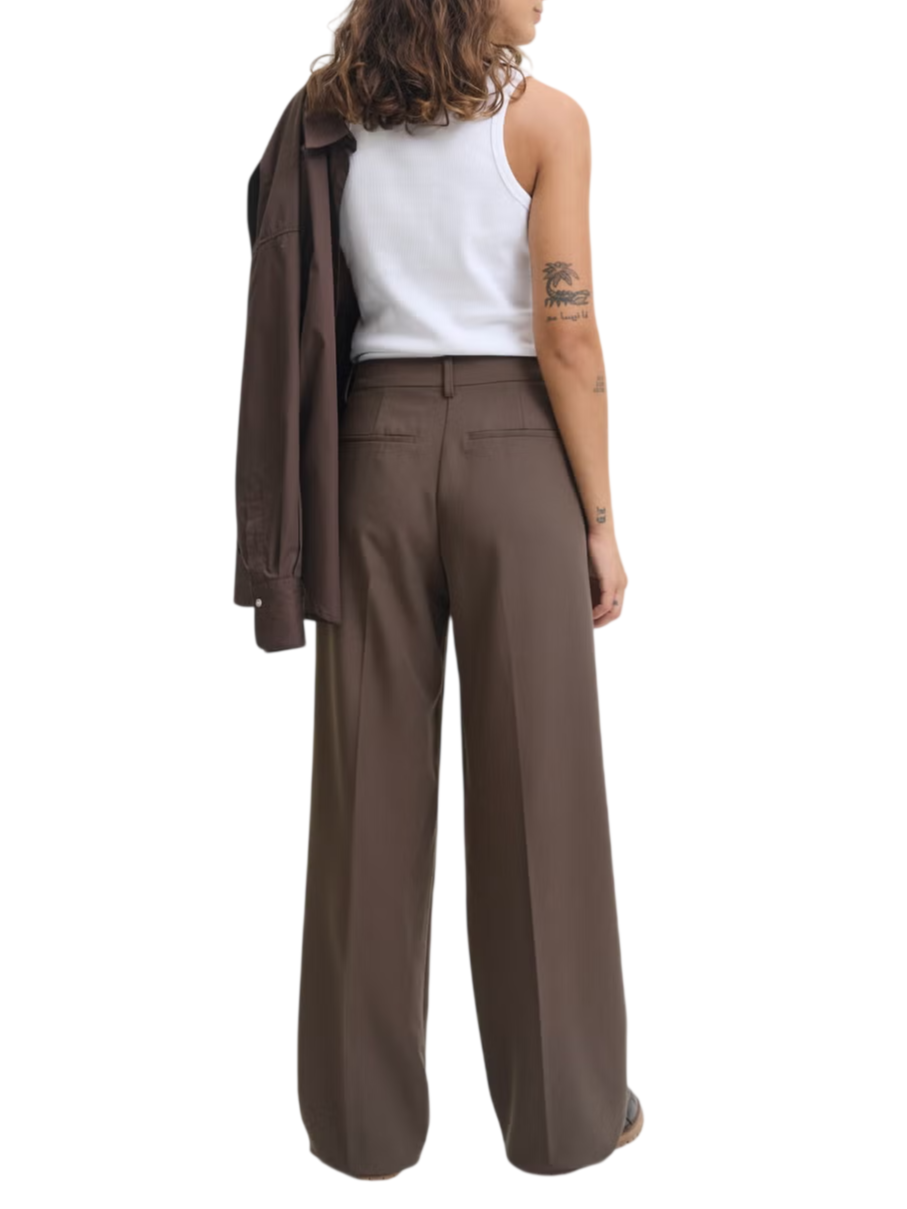 Jjxx pantaloni gamba larga con pinces vita alta tortora 12248958 BRACKEN JJXX 