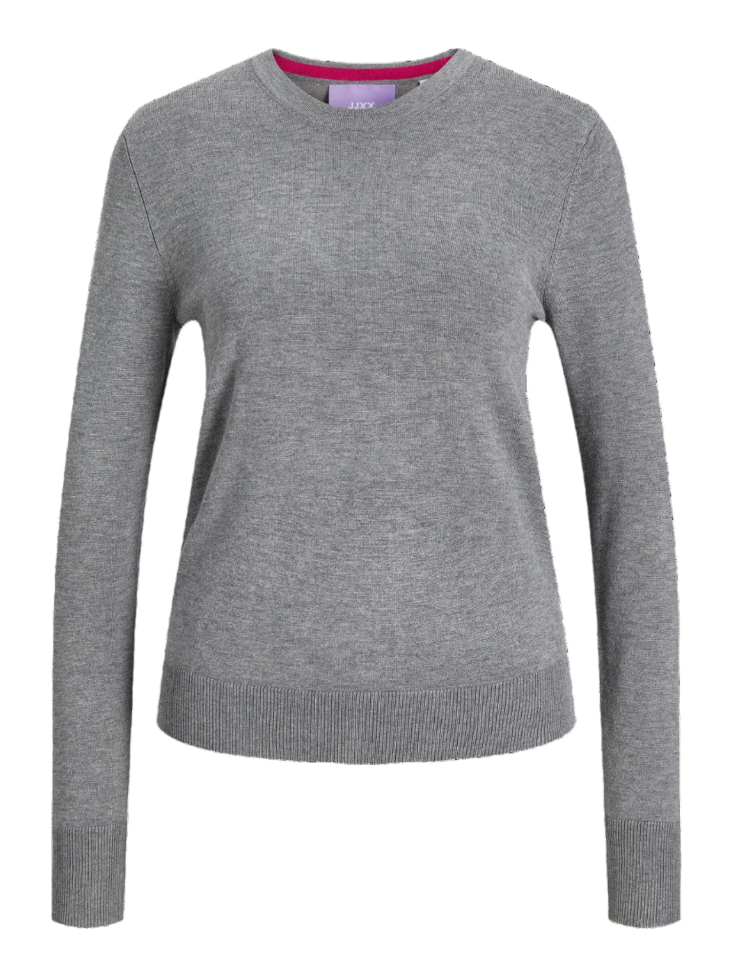 JJXX maglia a girocollo cara grigia 12255368 MEDIUM GREY MELANGE-FUCHSIA RE JJXX 