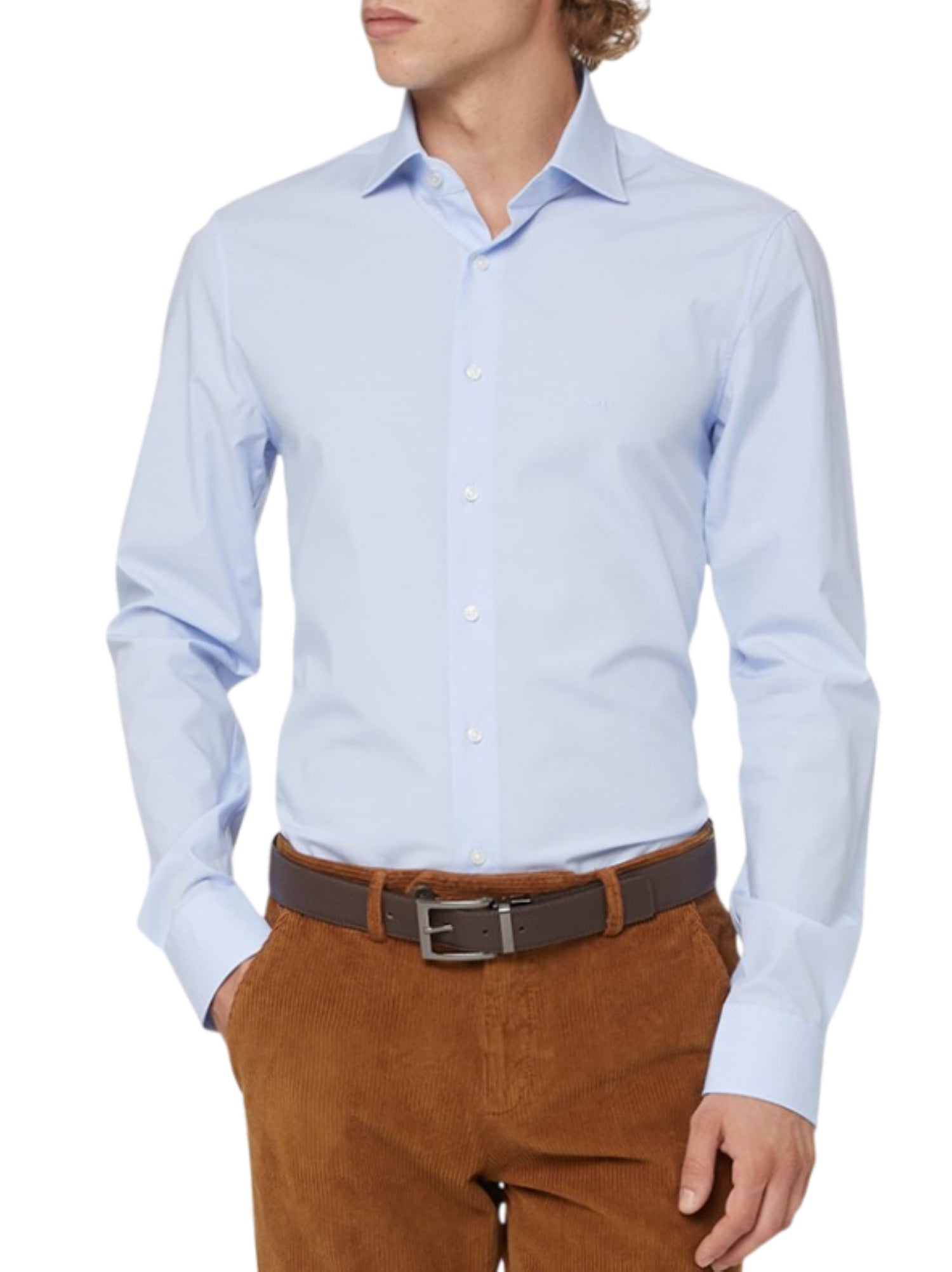 Michael Kors camicia manica lunga Parma slim fit celeste MD0MD90450 M455 MICHAEL KORS 