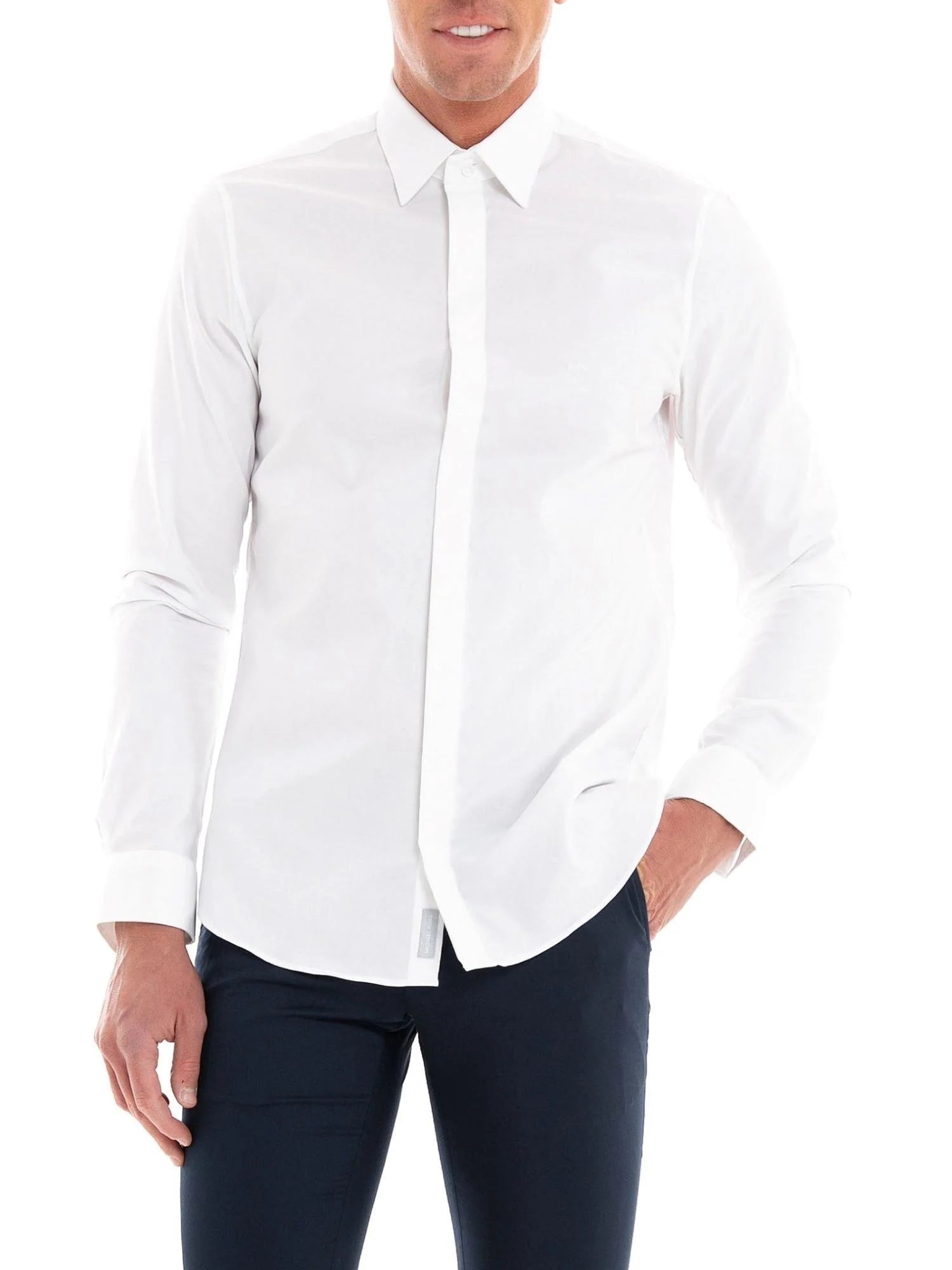 Michael Kors camicia slim fit manica lunga bianco MK0DS01001 M100 MICHAEL KORS 