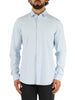 Michael Kors camicia manica lunga Perfermance in micro fantasia blu