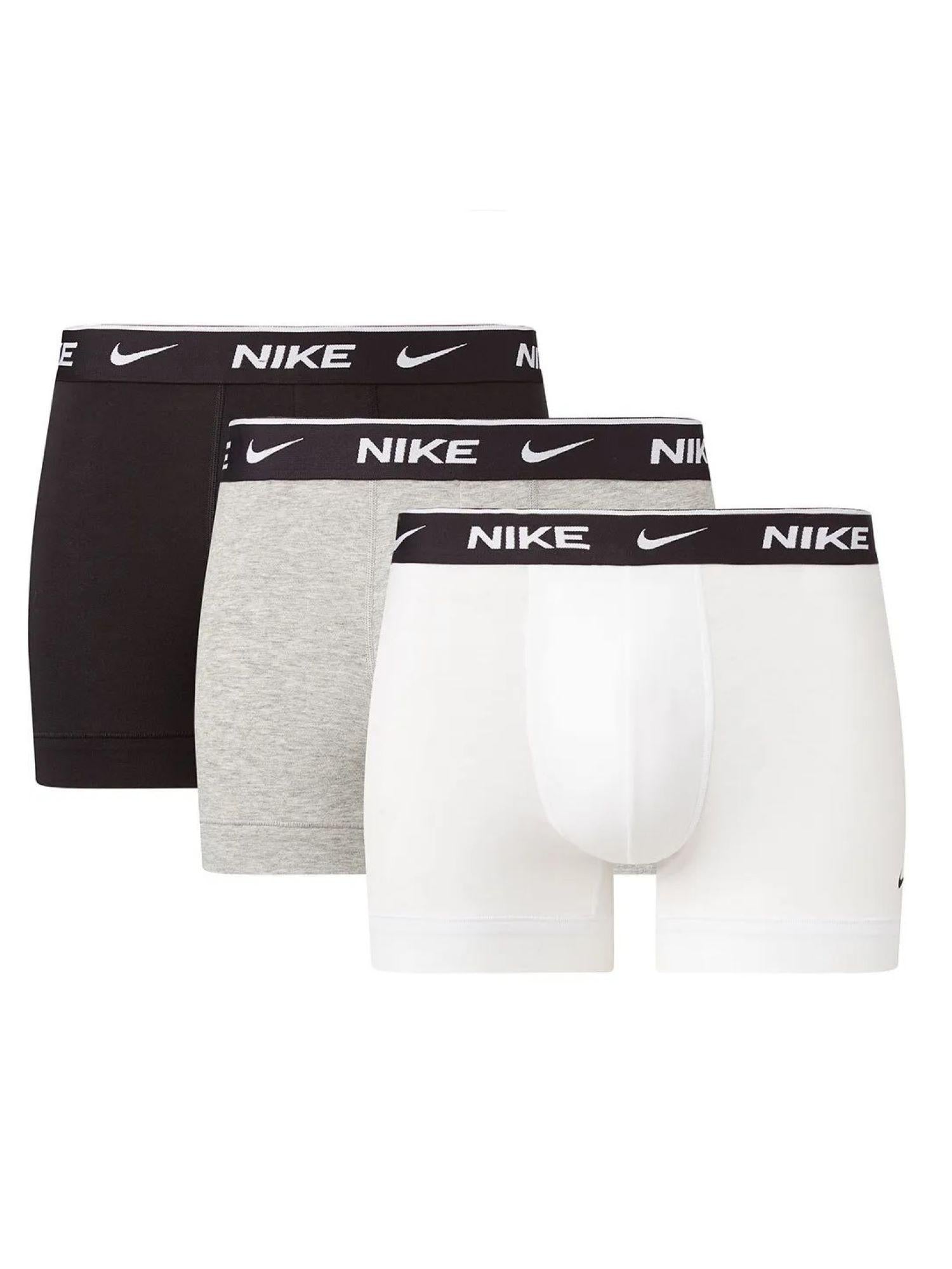 Nike Underwear set 3 boxer con logo bianco nero grigio 0000KE1008 MP1 NIKE Underwear 