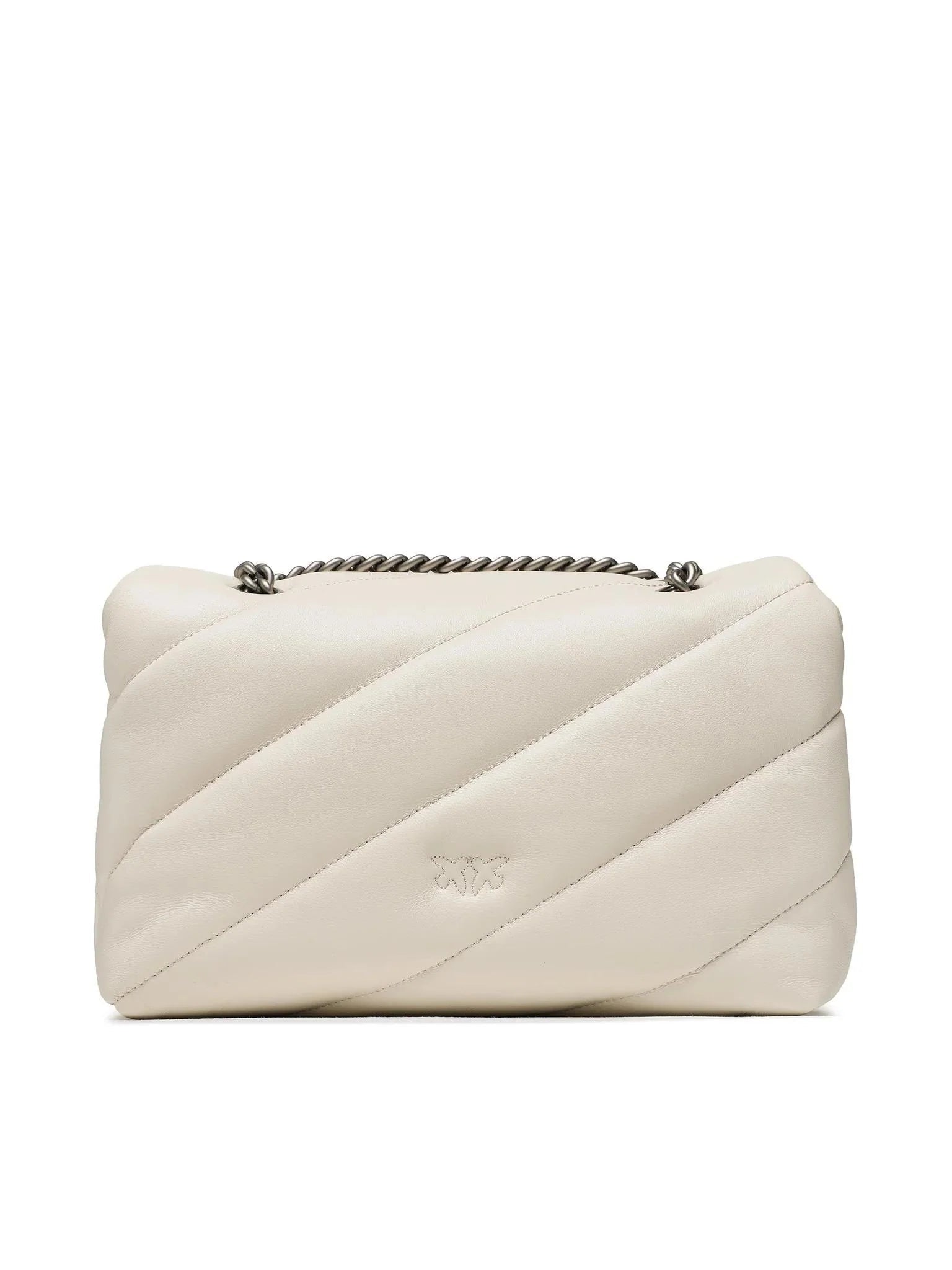 Pinko borsa Love Bag Puff Classic in pelle trapuntata bianco argento 100038-A0F2 Z14O PINKO 