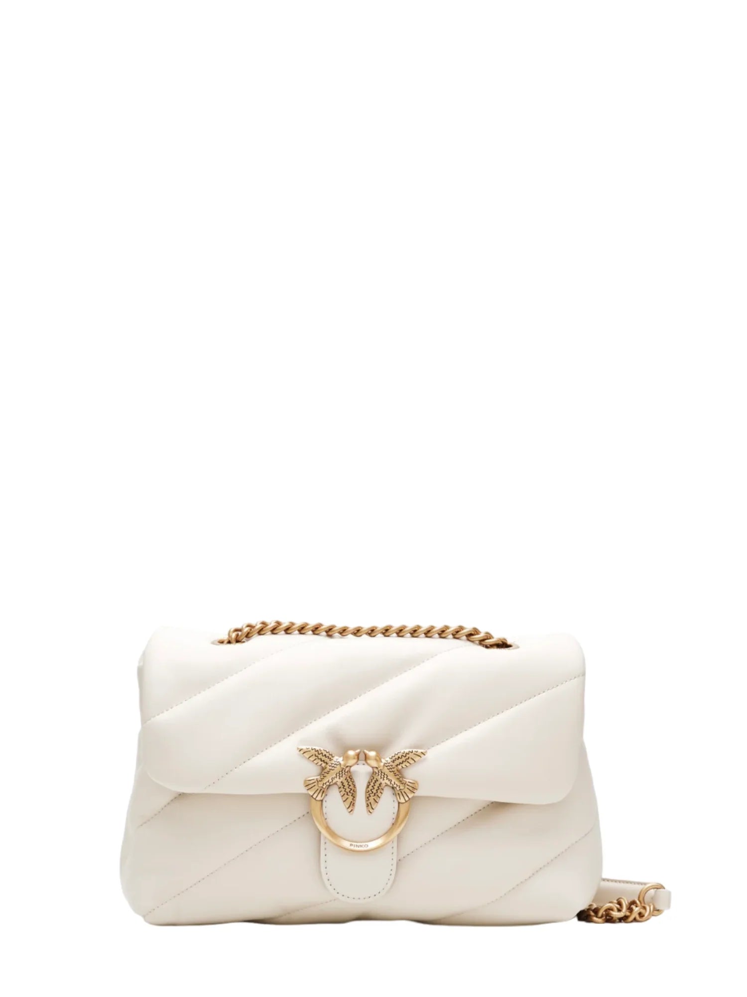 Pinko borsa Love Bag Classic Puff in pelle bianco oro 100038-A0F2 Z14Q PINKO 