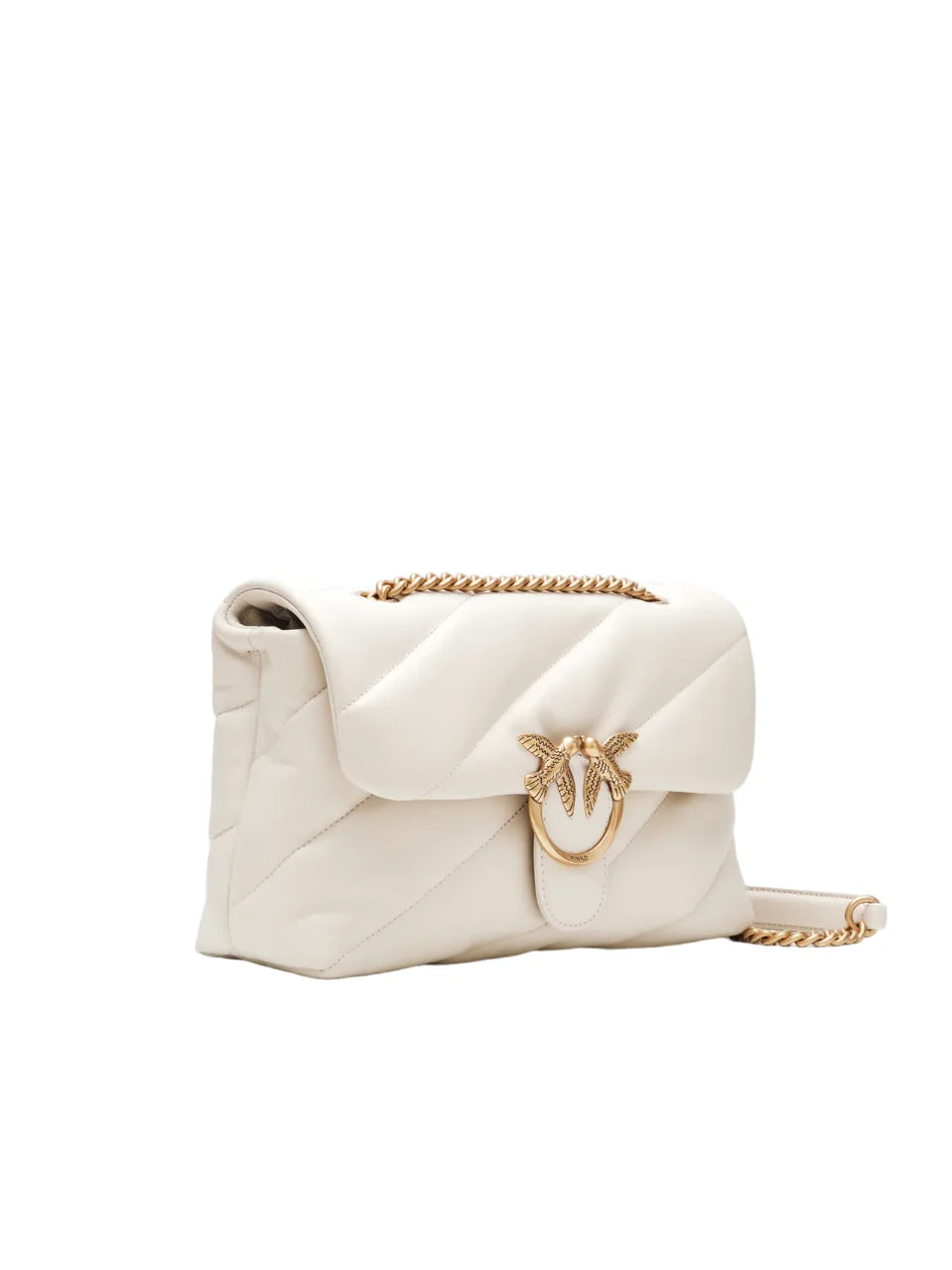 Pinko borsa Love Bag Classic Puff in pelle bianco oro 100038-A0F2 Z14Q PINKO 