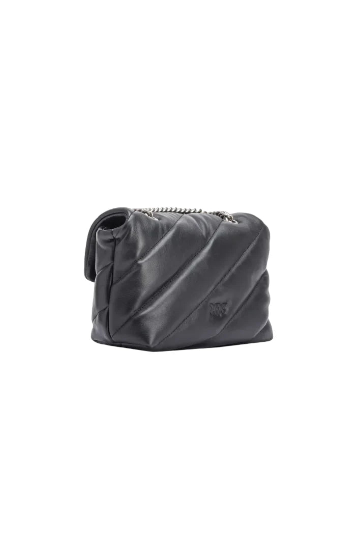 Pinko borsa Love Bag Mini Puff in pelle trapuntata nero argento 100039-A0F2 Z99O PINKO 