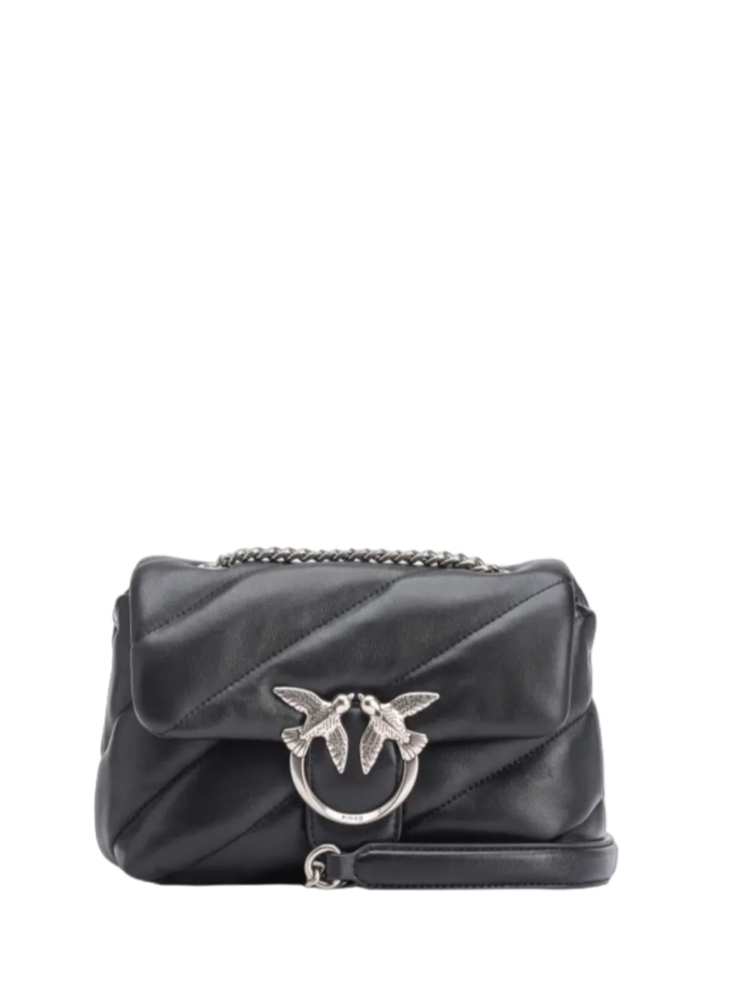 Pinko borsa Love Bag Mini Puff in pelle trapuntata nero argento 100039-A0F2 Z99O PINKO 