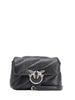 Pinko borsa Love Bag Mini Puff in pelle trapuntata nero argento