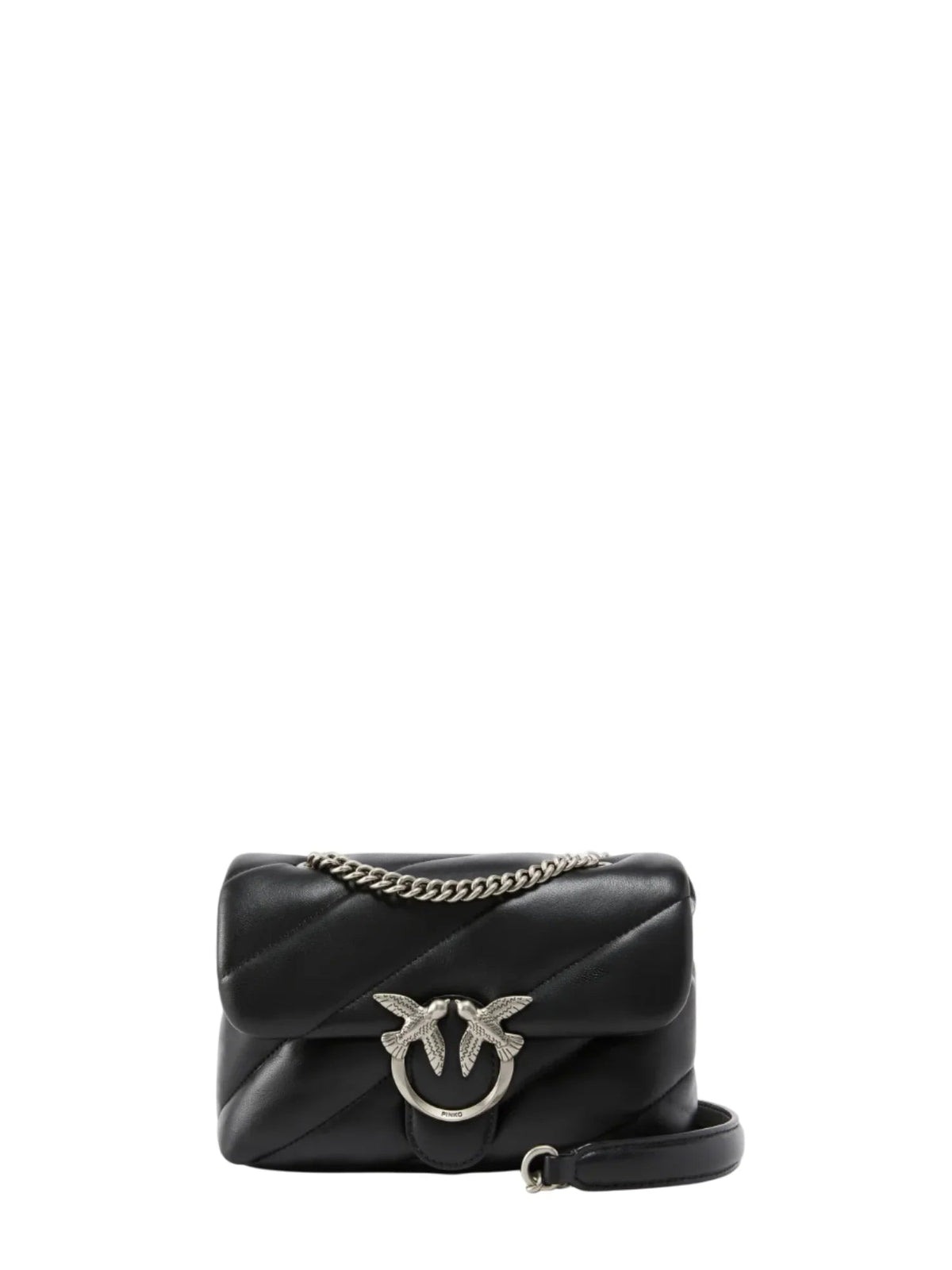 Pinko borsa Love Bag Mini Puff in pelle trapuntata nero argento 100039-A0F2 Z99O PINKO 