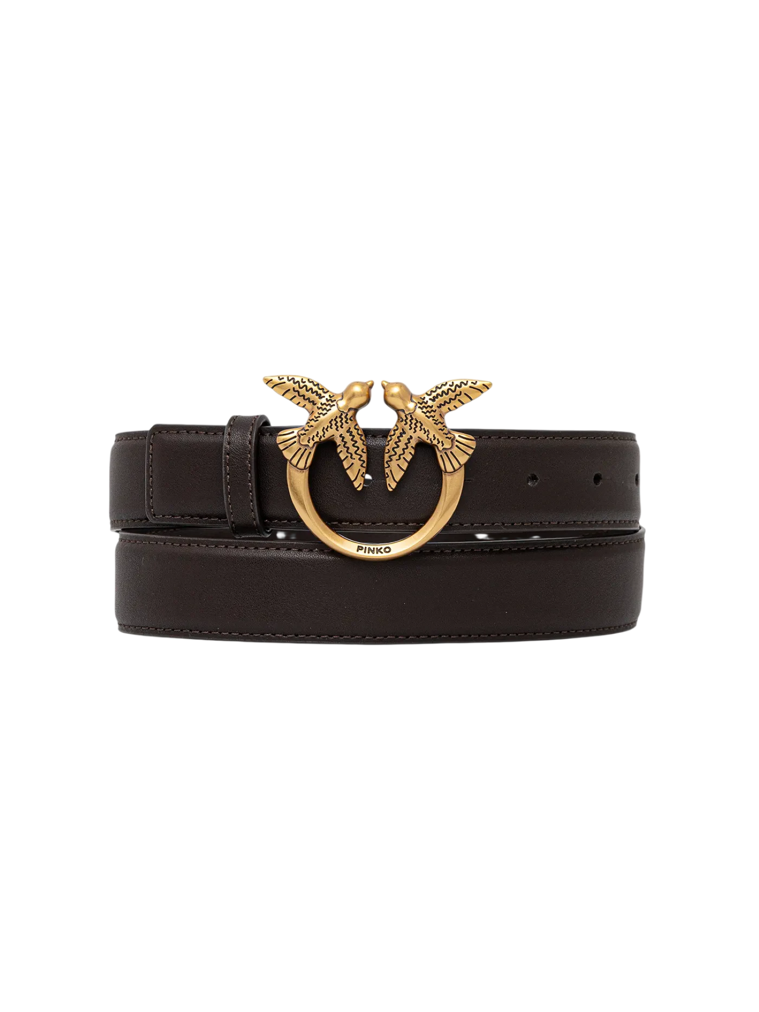 Pinko cintura in pelle con fibbia Love Birds h3 nero oro 100125-A0F1 M12Q PINKO 