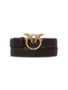 Pinko cintura in pelle con fibbia Love Birds h3 nero oro