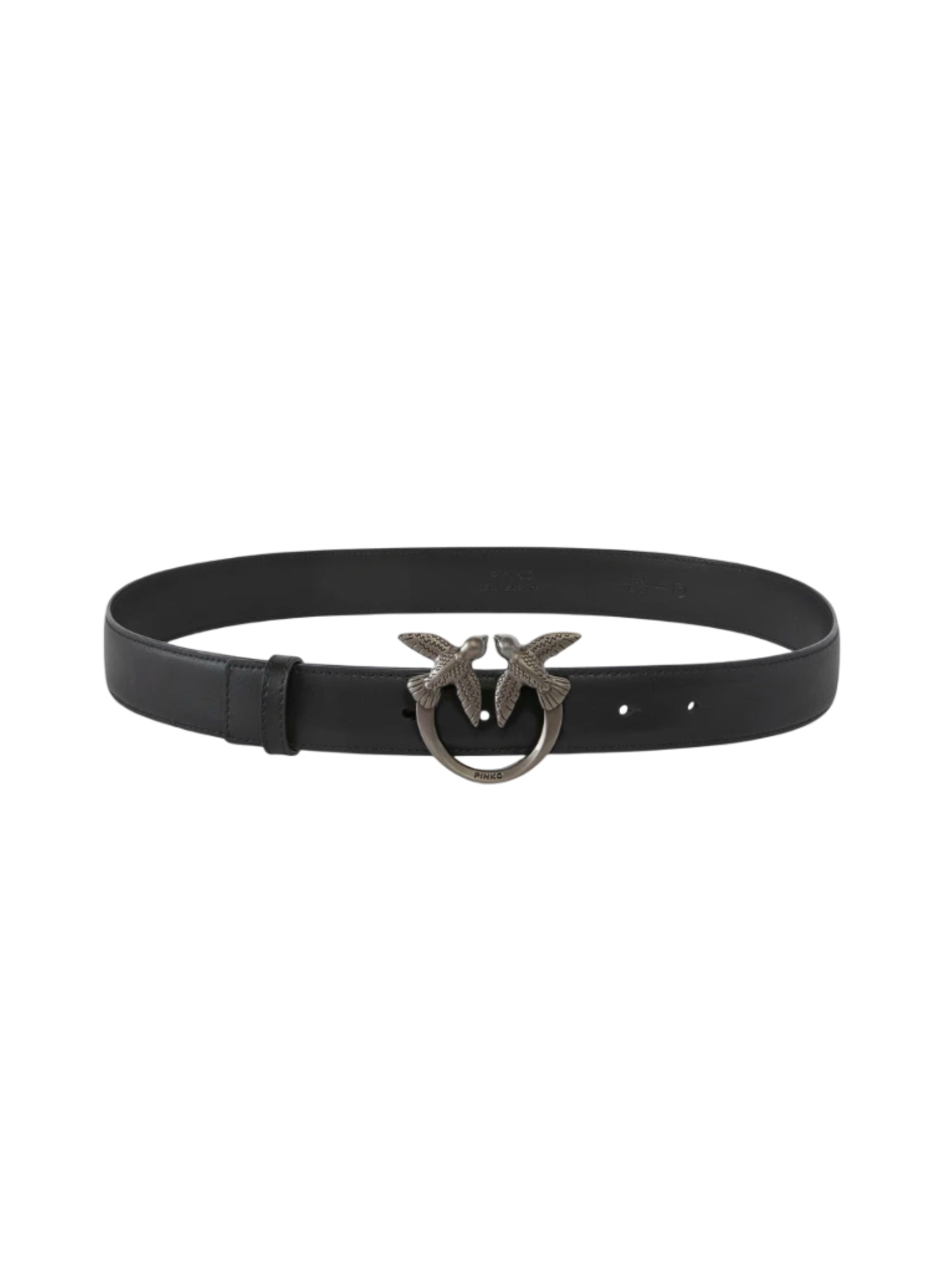 Pinko cintura in pelle con fibbia Love Birds h3 nero argento 100125-A0F1 Z99O PINKO 