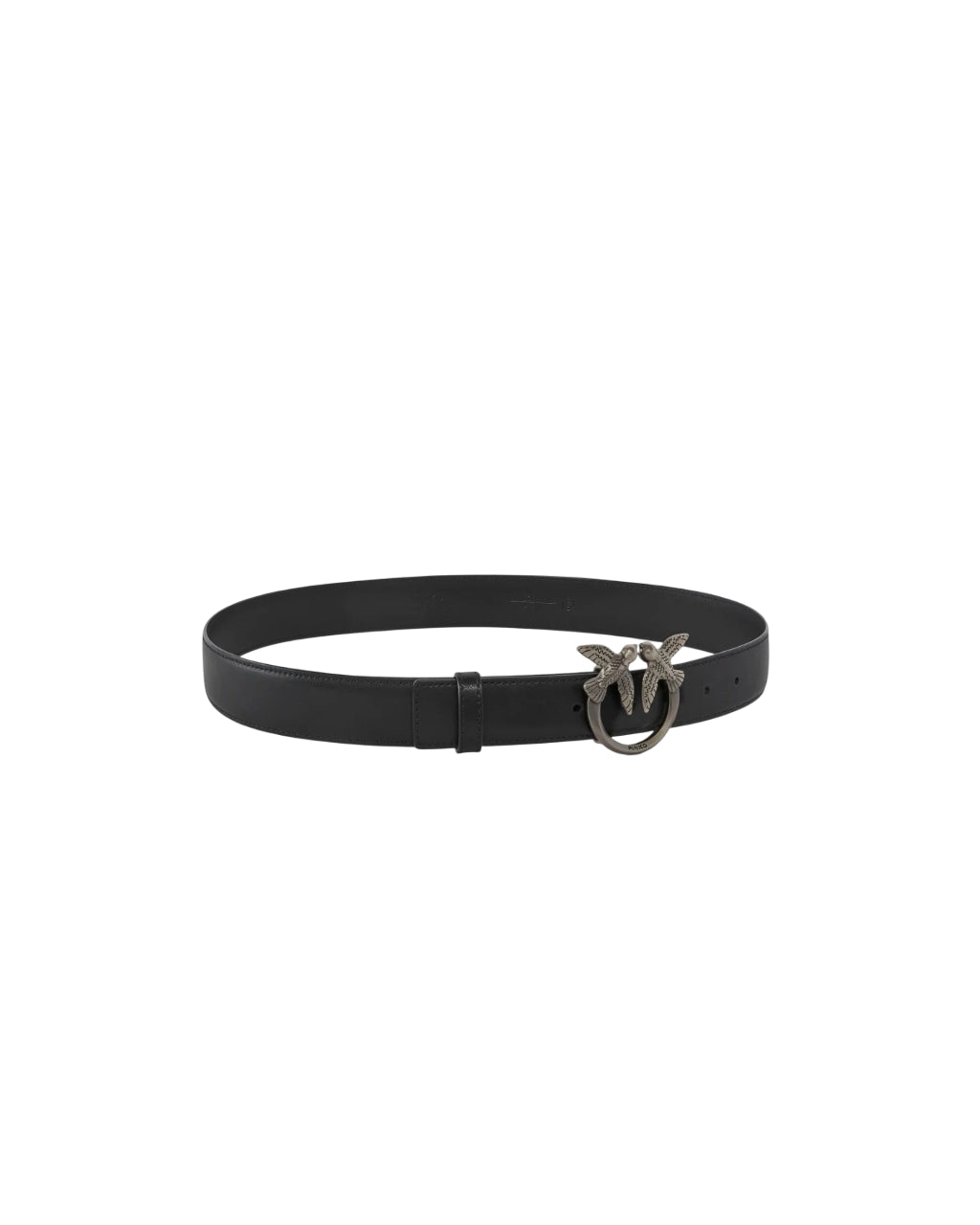 Pinko cintura in pelle con fibbia Love Birds h3 nero argento 100125-A0F1 Z99O PINKO 