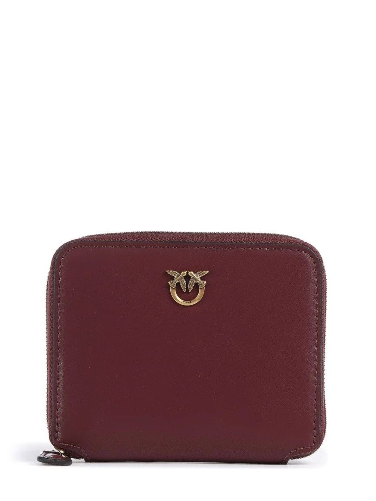 Pinko portafogli in pelle Taylor con zip bordeaux oro 100249-A0F1 WW5Q PINKO 