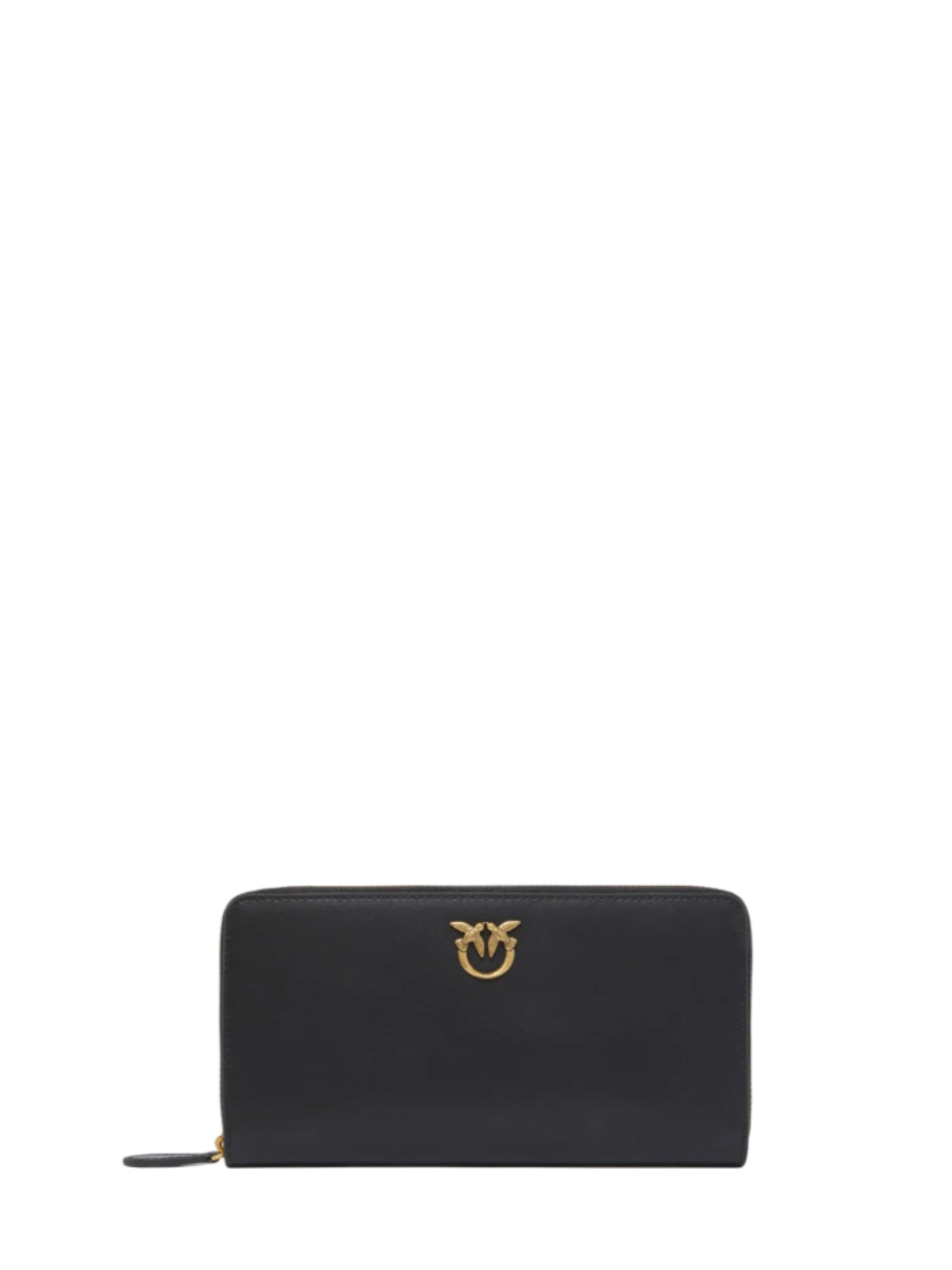 Pinko portafogli Ryder con zip in pelle liscia nero oro 100250-A0F1 Z99Q PINKO 