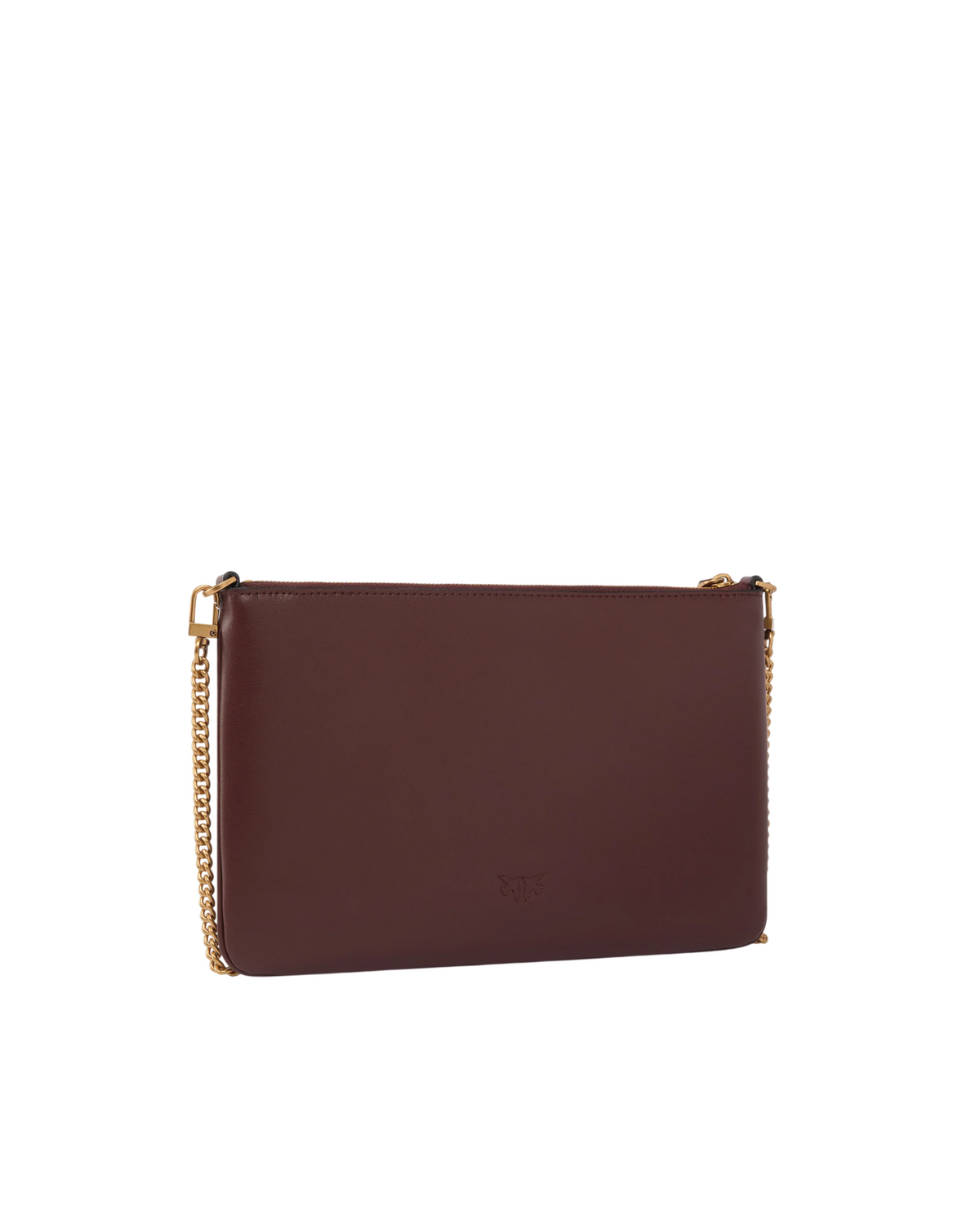 Pinko pochette Flat Classic in pelle con tracolla bordeaux oro 100455-A0F1 WW5Q PINKO 