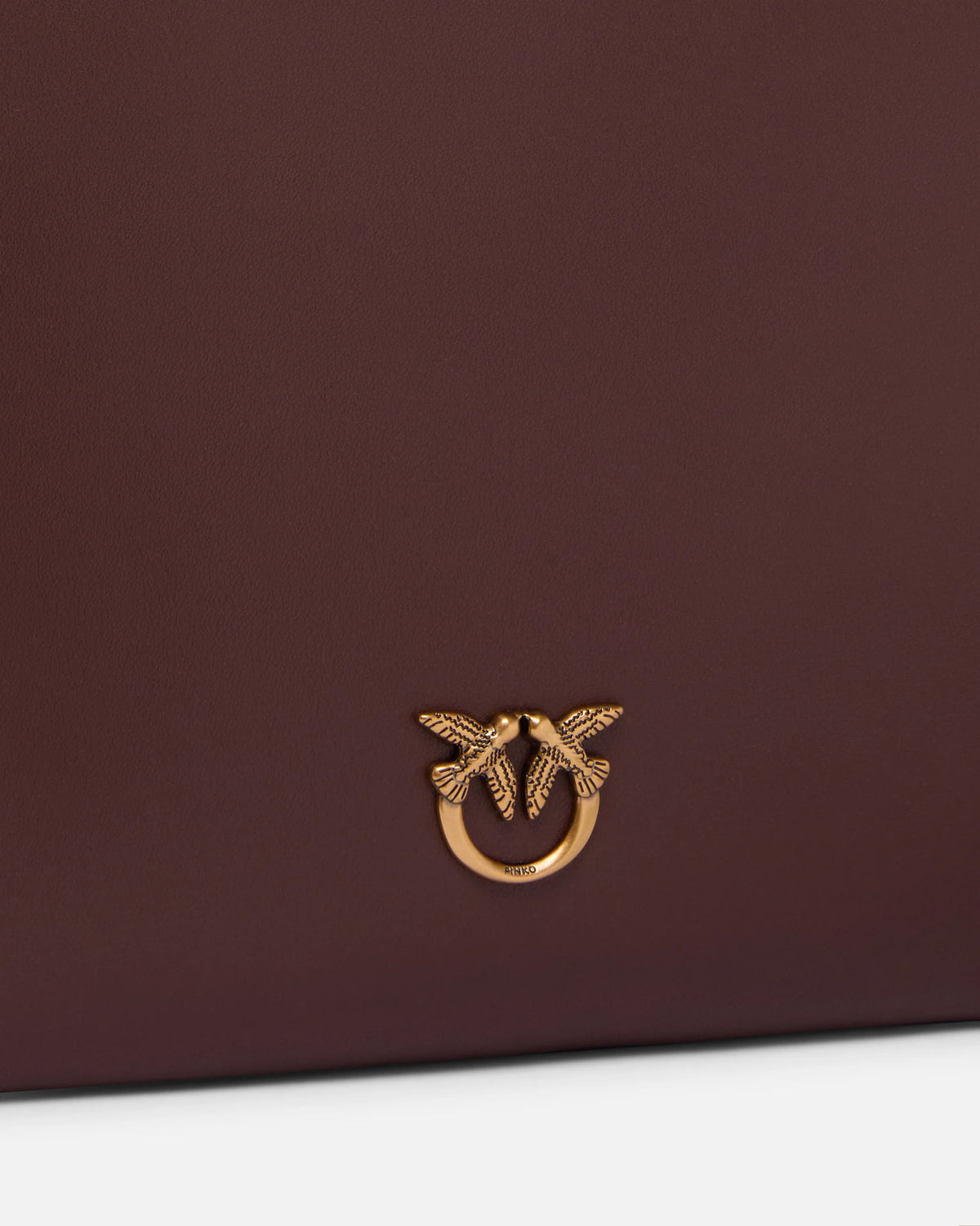 Pinko pochette Flat Classic in pelle con tracolla bordeaux oro 100455-A0F1 WW5Q PINKO 