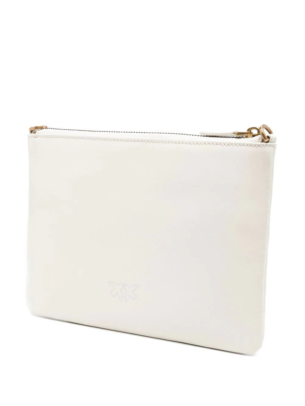 Pinko pochette Flat Classic in pelle con tracolla bianco oro 100455-A0F1 Z14Q PINKO 