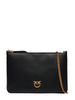 Pinko pochette Flat Classic in pelle con tracolla nero oro