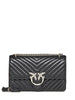 Pinko borsa Love Bag One Classic in pelle chevron nero argento
