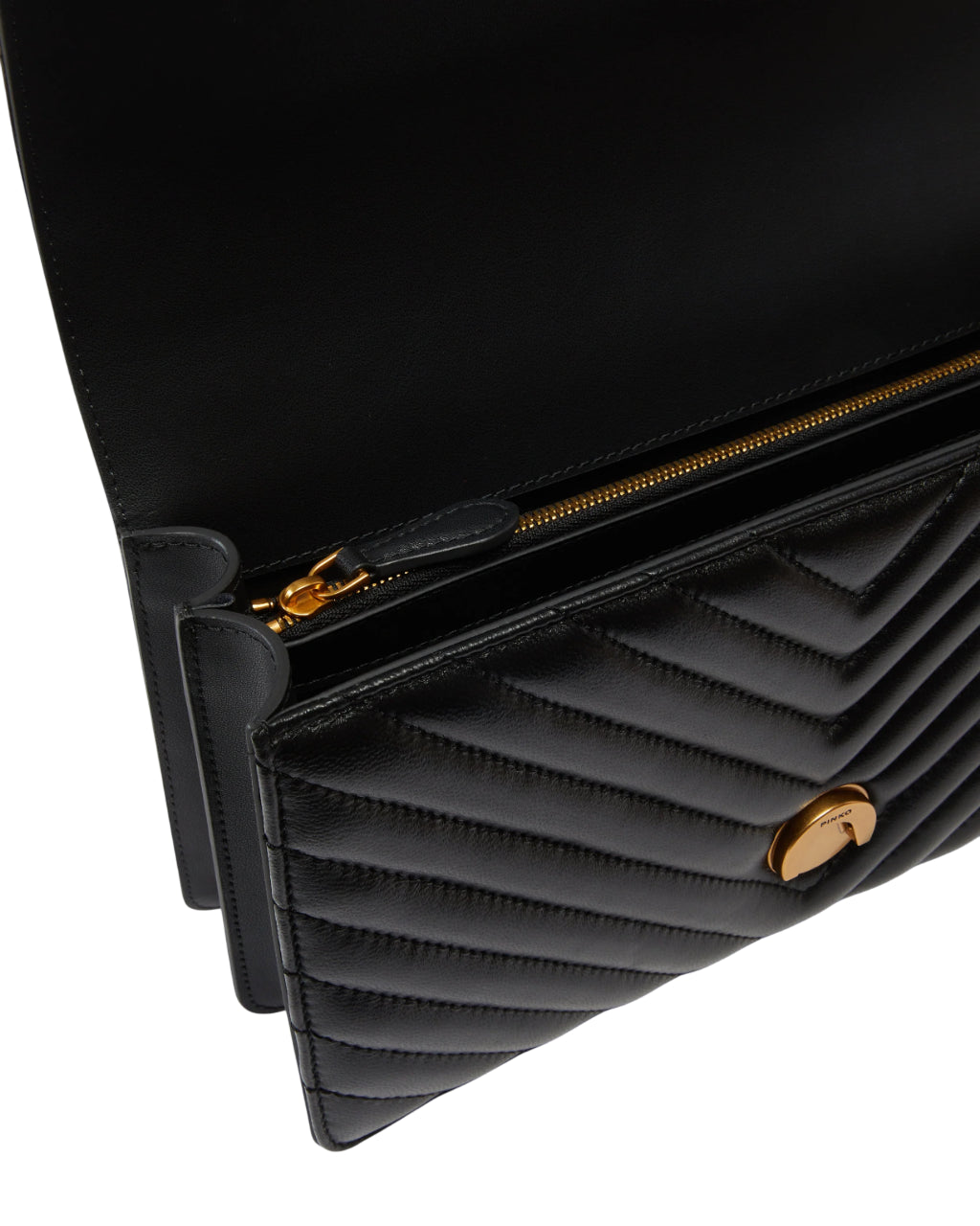 Pinko borsa Love Bag One Classic in pelle chevron nero oro 100941-A0GK Z99Q PINKO 