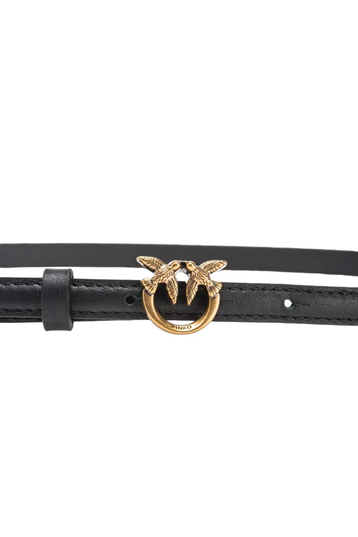 Pinko cintura in pelle Love Berry h1 nero oro 102148-A0F1 Z99Q PINKO 