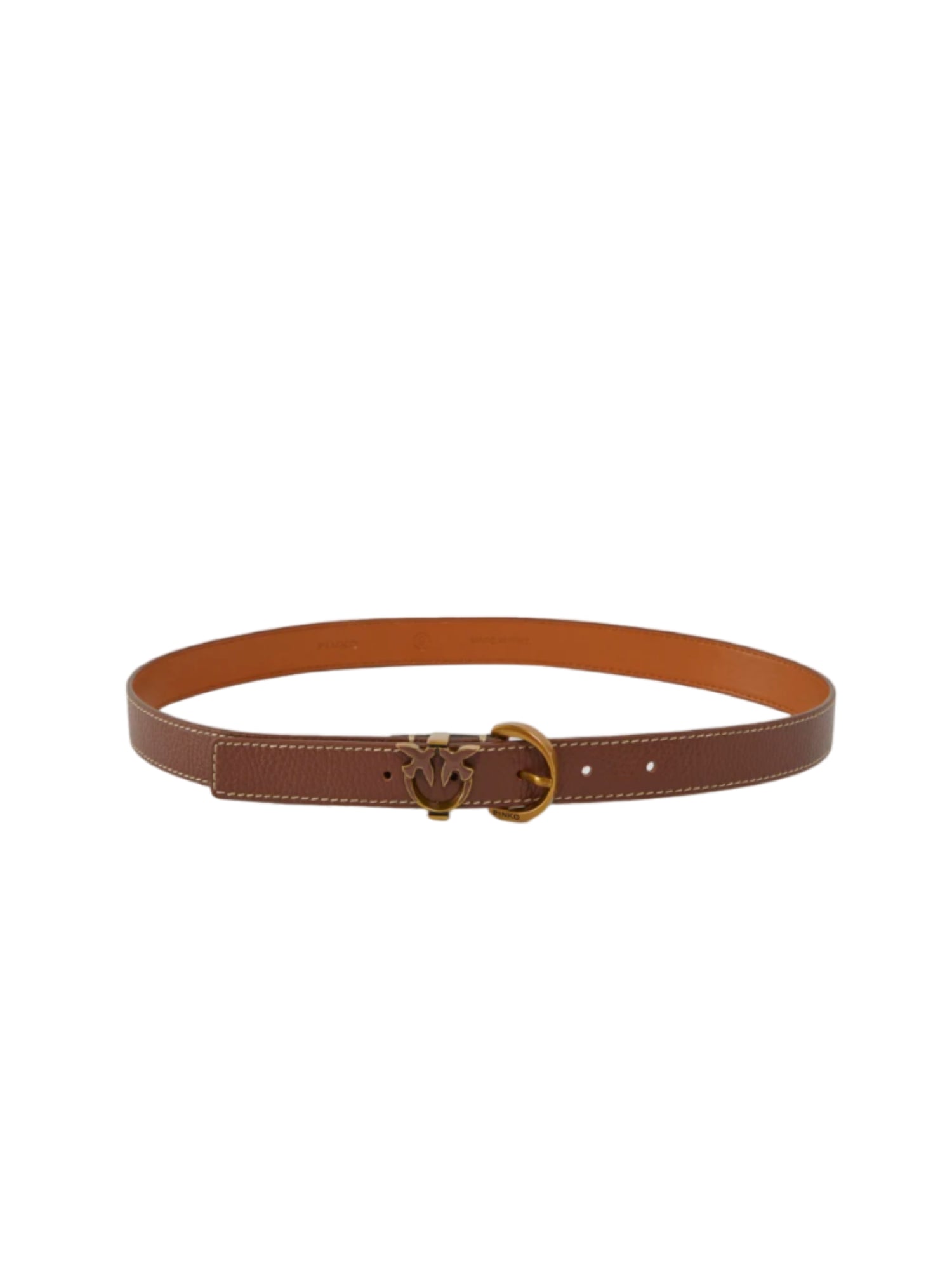 Pinko cintura Tamboril h 2,5 in pelle martellata marrone cuoio 102820-A158 L48Q PINKO 
