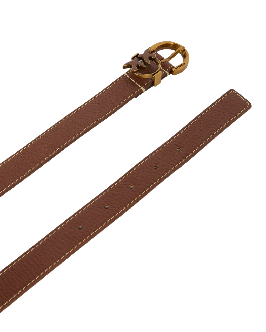 Pinko cintura Tamboril h 2,5 in pelle martellata marrone cuoio 102820-A158 L48Q PINKO 