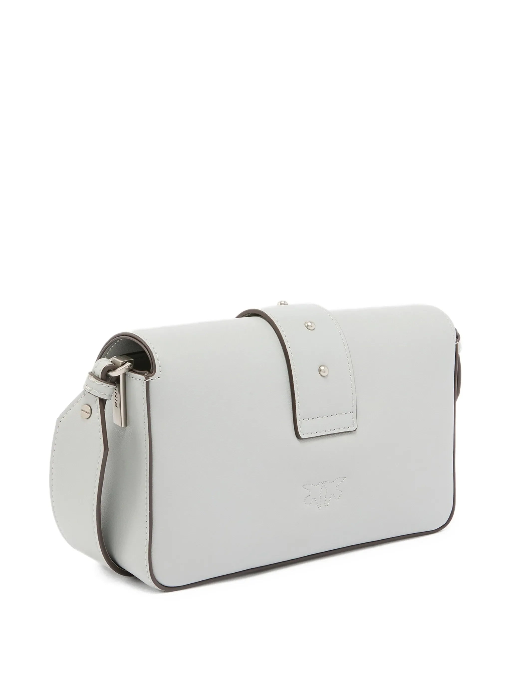Pinko borsa Love Bag One Mini Slouchy in pelle grigio perla argento 104340-A0QO K32O PINKO 