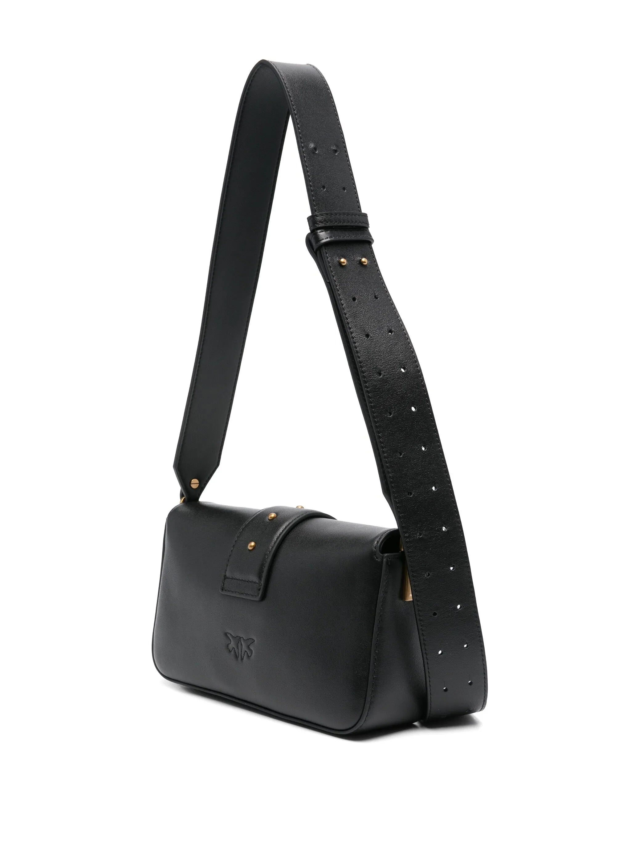 Pinko borsa Love Bag One Mini Slouchy in pelle nero oro 104340-A0QO Z99Q PINKO 
