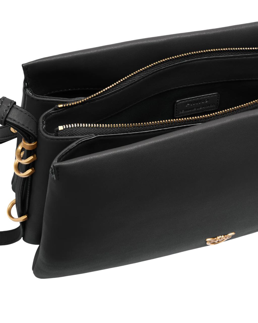 Pinko borsa a tracolla Triplet in pelle nero oro 105161-A0QO Z99Q PINKO 