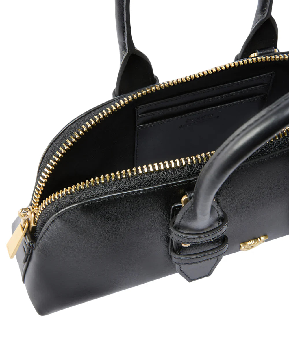 Pinko borsa Bowling Bag Horizontal in pelle nero oro 105334-A0QO Z99Q PINKO 