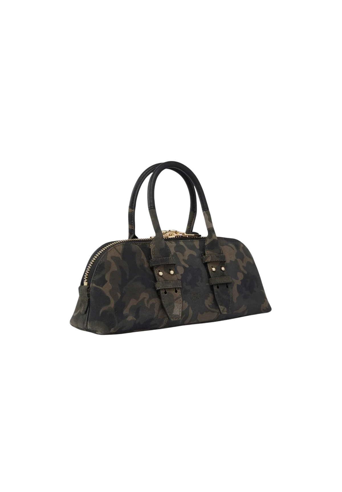 Pinko borsa Bowling Bag Horizontal Suede camouflage verde marrone 105334-A3LR ST3Y PINKO 