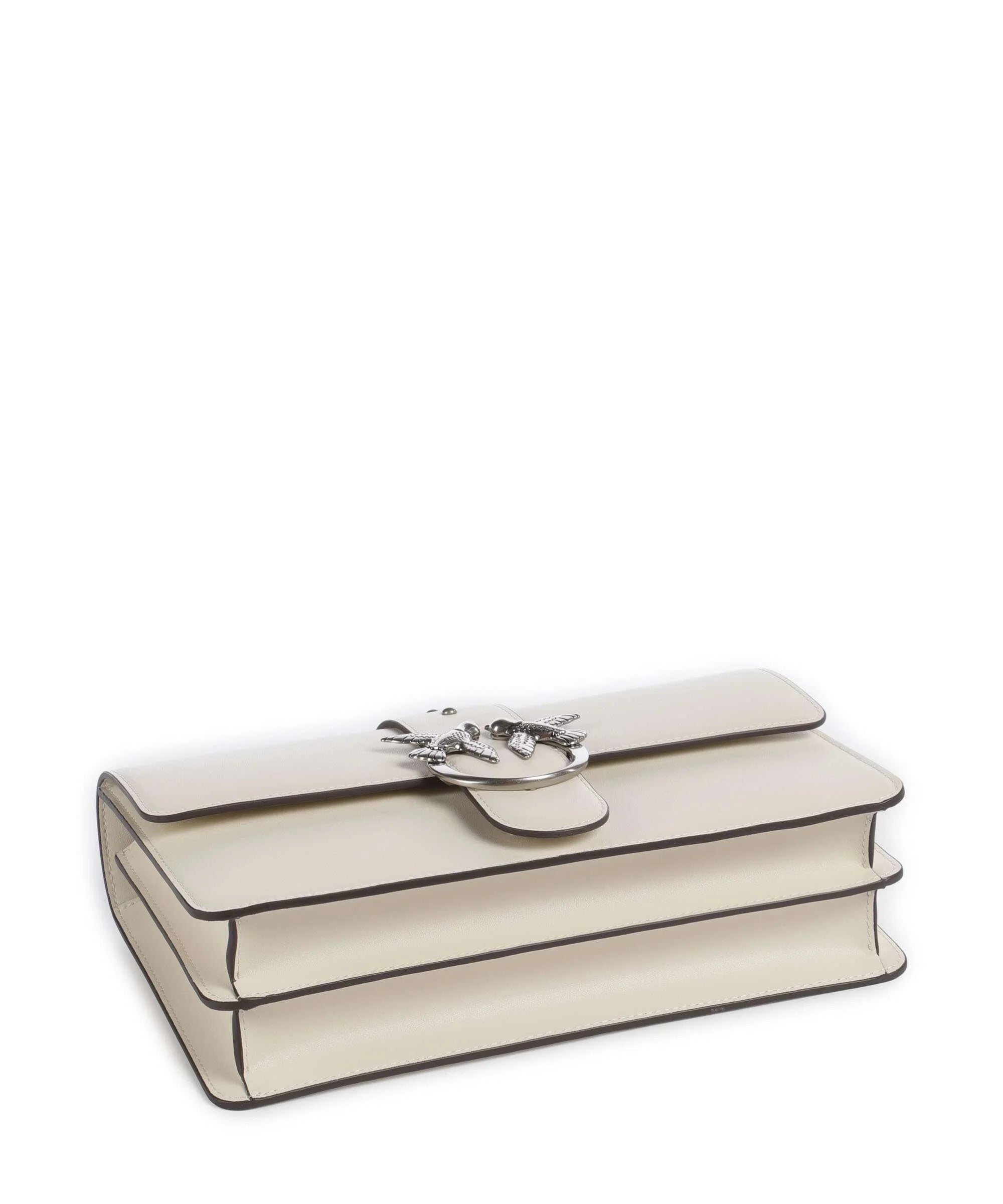 Pinko borsa a tracolla Love One Classic in pelle bianco argento 105857-A0F1 Z14O PINKO 