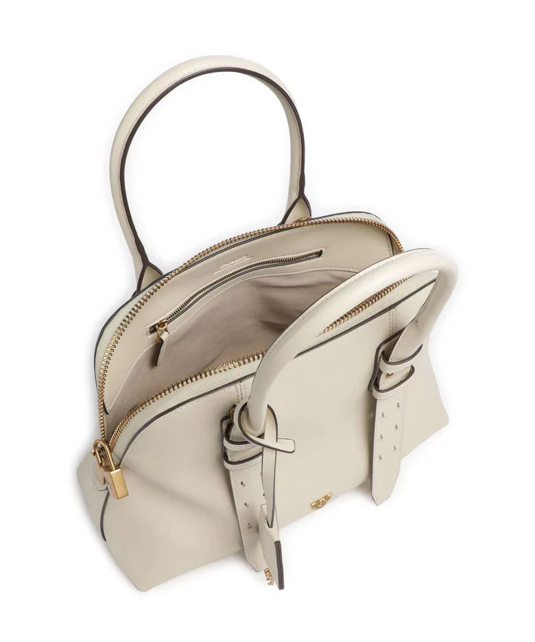 Pinko borsa Bowling Bag Medium in pelle bianco oro 105906-A0QO Z14Q PINKO 