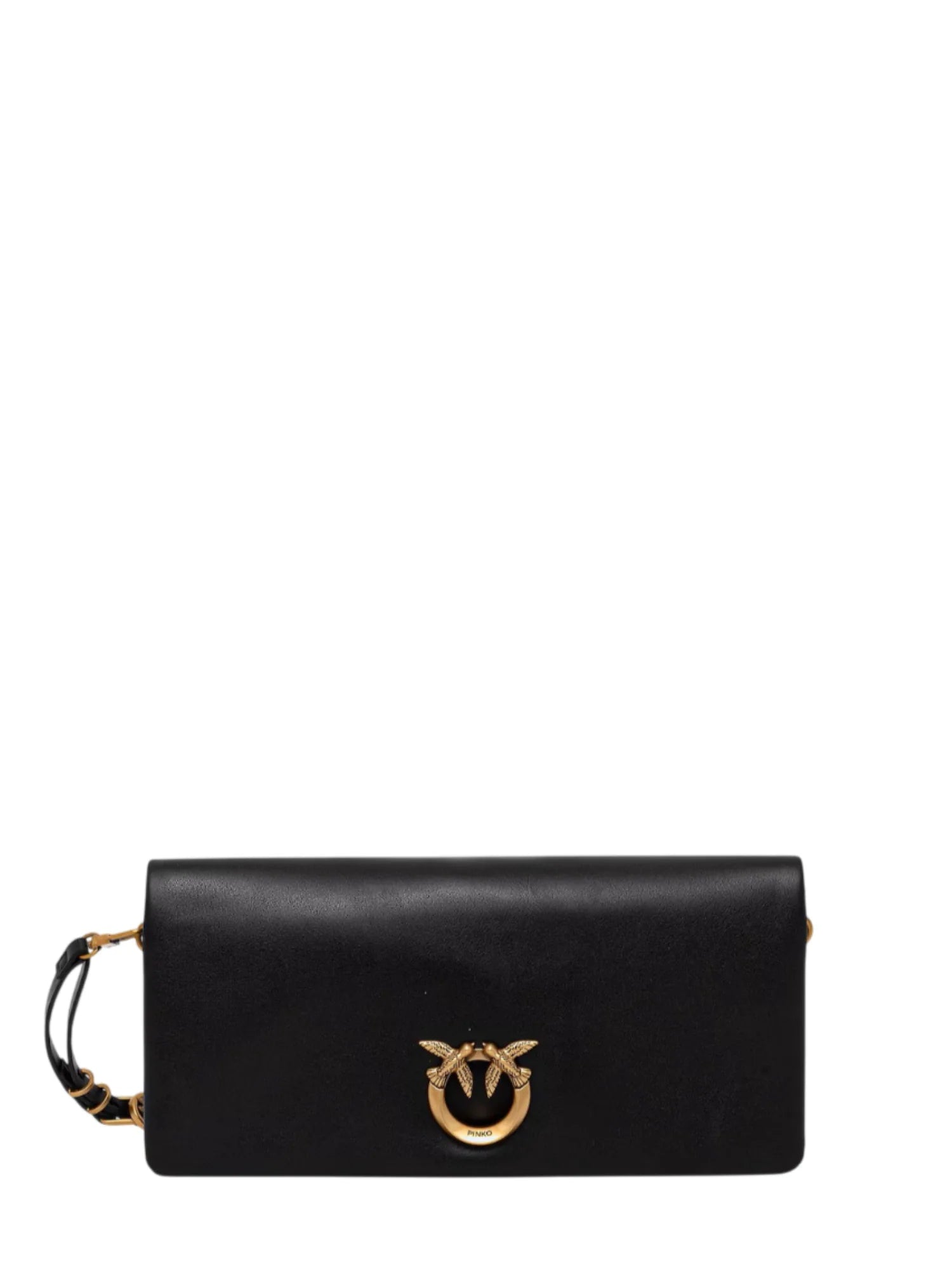 Pinko borsa Click Soft Horizontal Classic in pelle nero oro 106022-A0QO Z99Q PINKO 