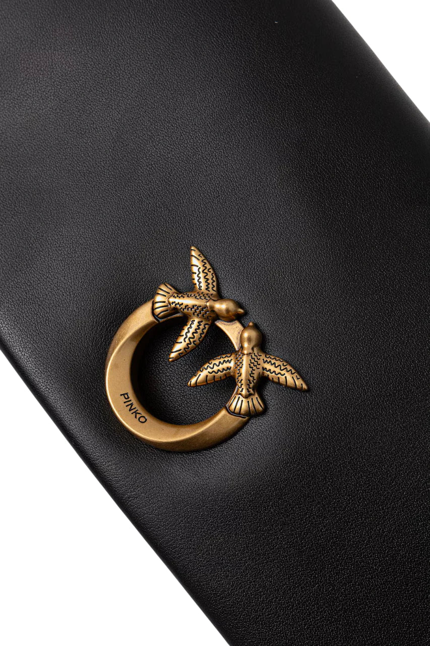 Pinko borsa Click Soft Horizontal Classic in pelle nero oro 106022-A0QO Z99Q PINKO 