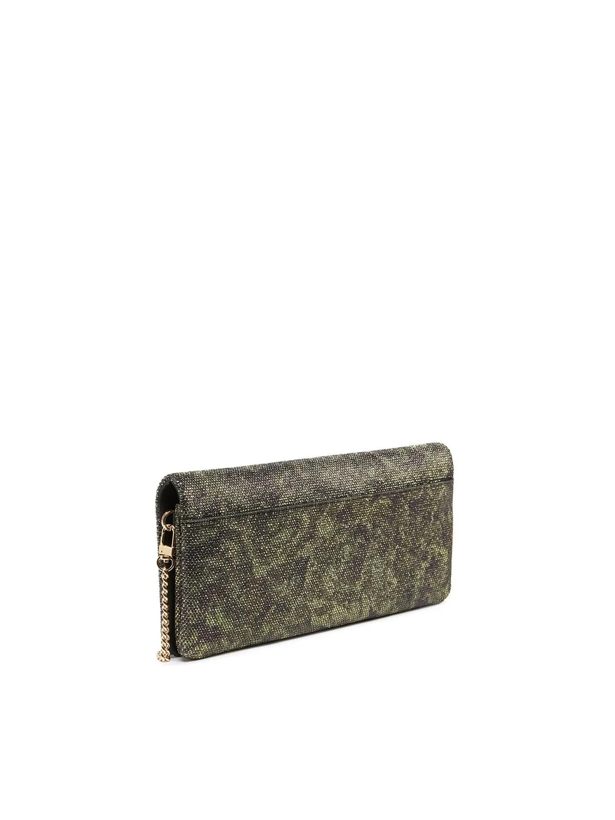 Pinko borsa Click Soft Horizontal Classic con strass camouflage verde 106022-A3LL ST3Y PINKO 