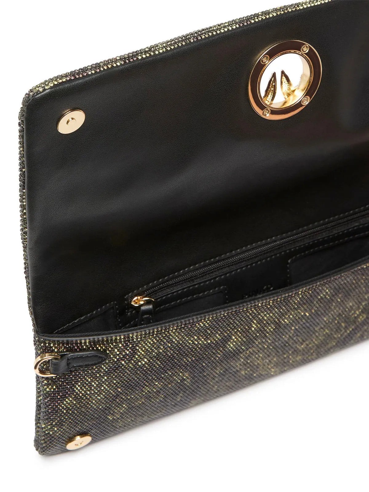 Pinko borsa Click Soft Horizontal Classic con strass camouflage verde 106022-A3LL ST3Y PINKO 
